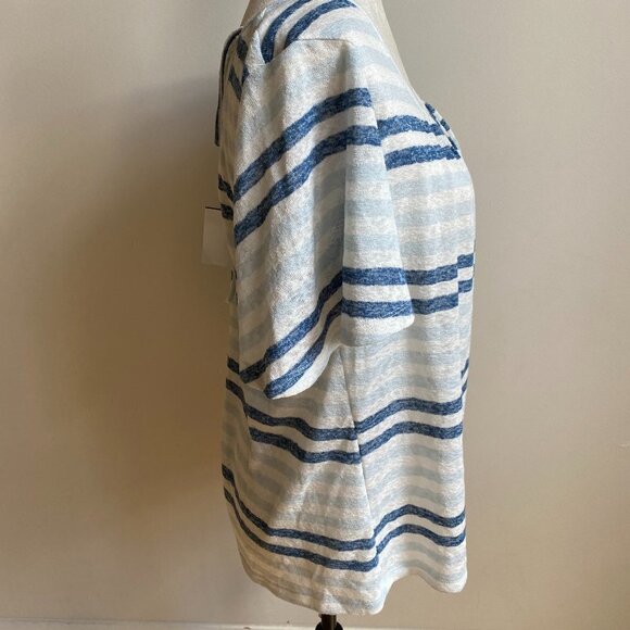 BOBEAU Collection BNWT Flutter Sleeve Blue Stripe Dress - Picture 5 of 8
